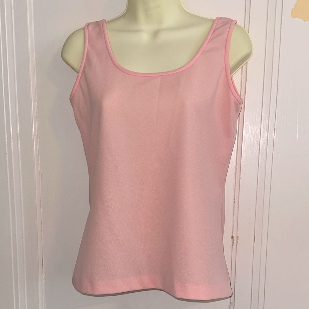 Vintage 60s/70s James‎ Kenrob by Dalton Pink Polyester Tank Top/ Camisole